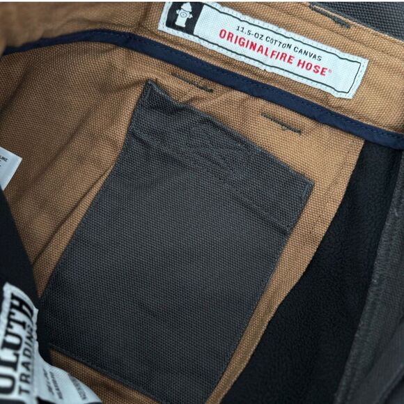 NWT Duluth Trading Co Men's Fire Hose Fleece-Lined Canvas Cargo Pants Gray 36x30 - Picture 11 of 16